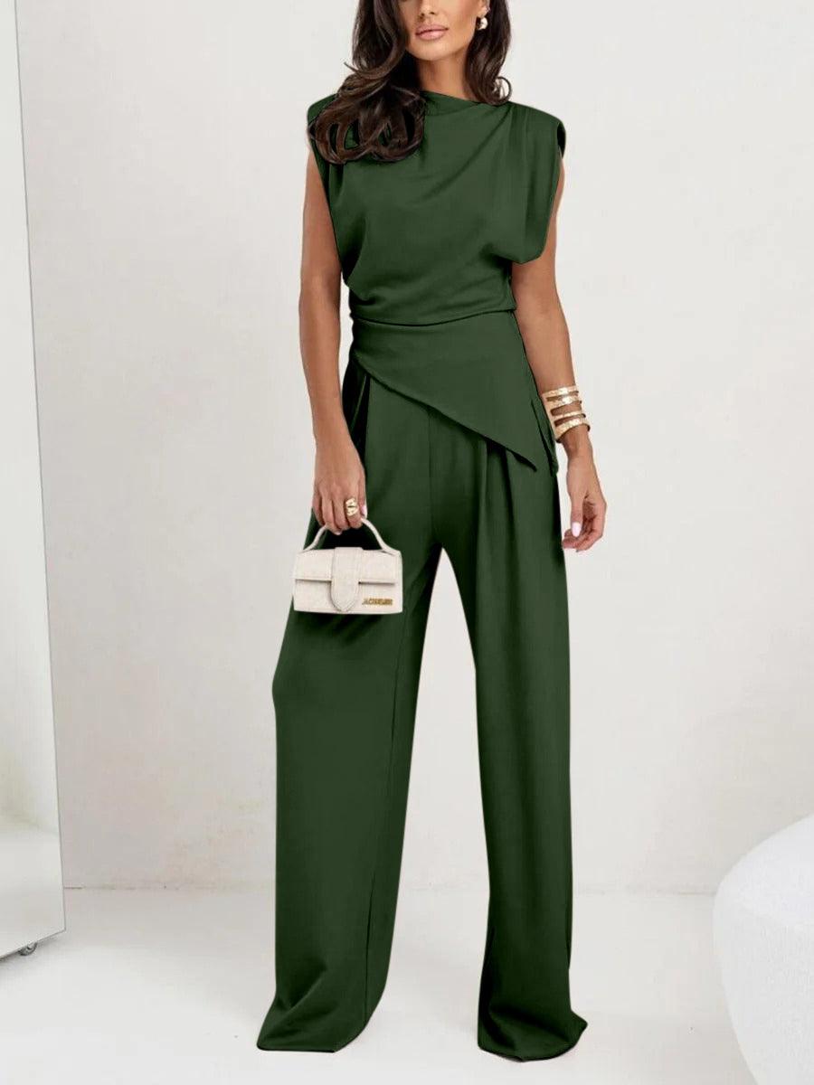 Set casual a due pezzi senza maniche irregolare