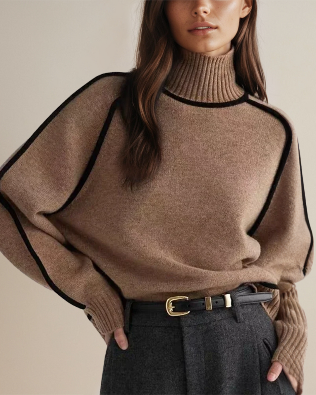 Suéter Elegante de Cuello Alto