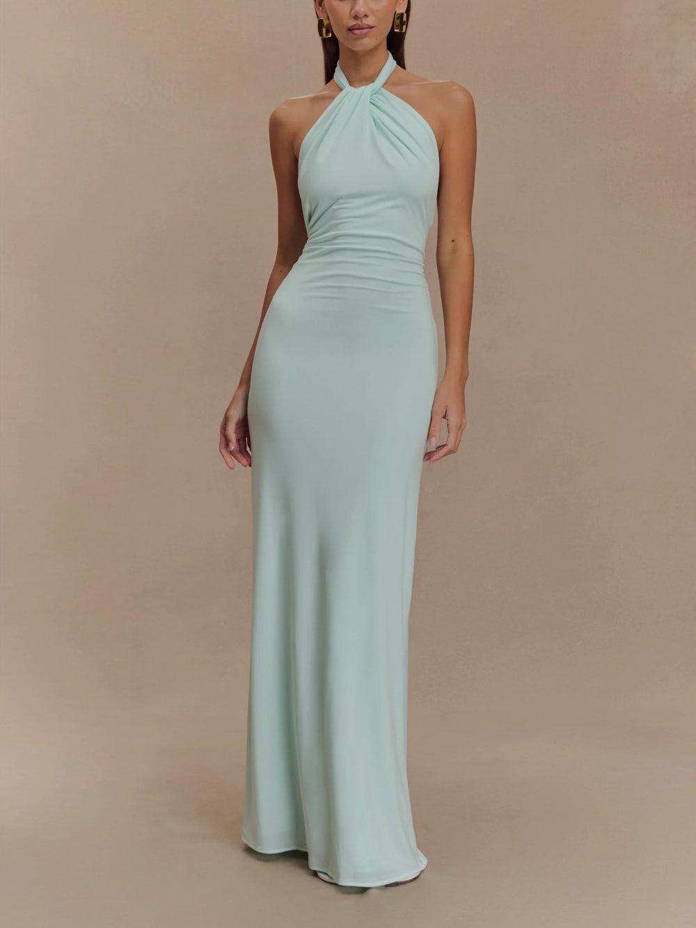 Vestido largo de cuello Halter