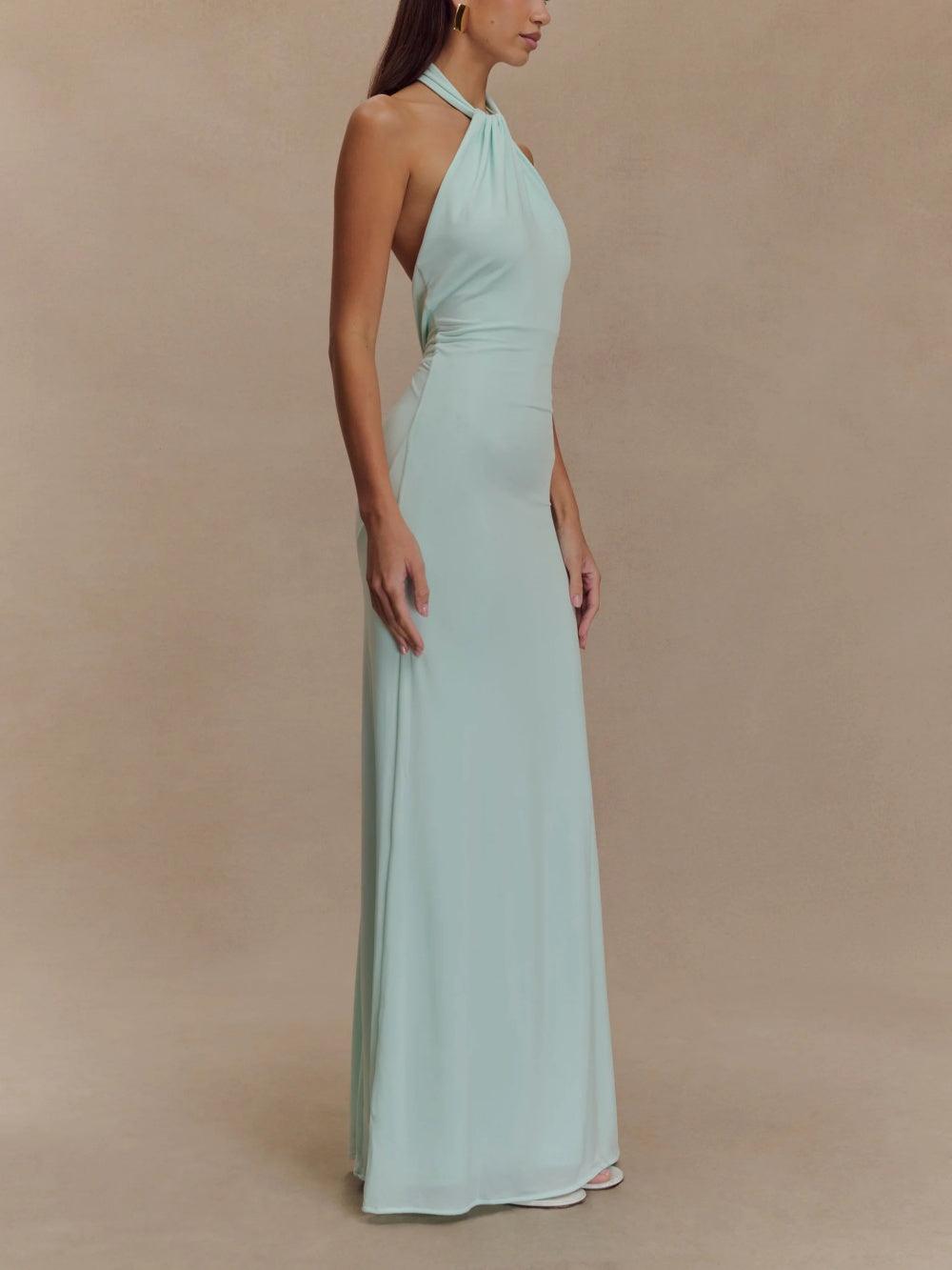 Vestido largo de cuello Halter