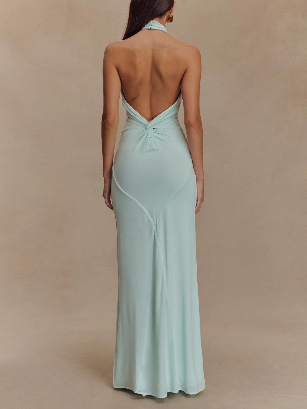 Vestido largo de cuello Halter