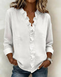 Blusa fruncida con escote en v
