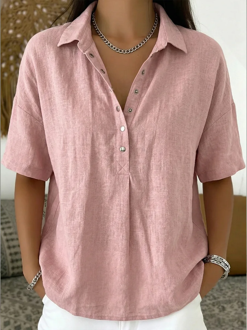 Camisa casual con cuello abotonado