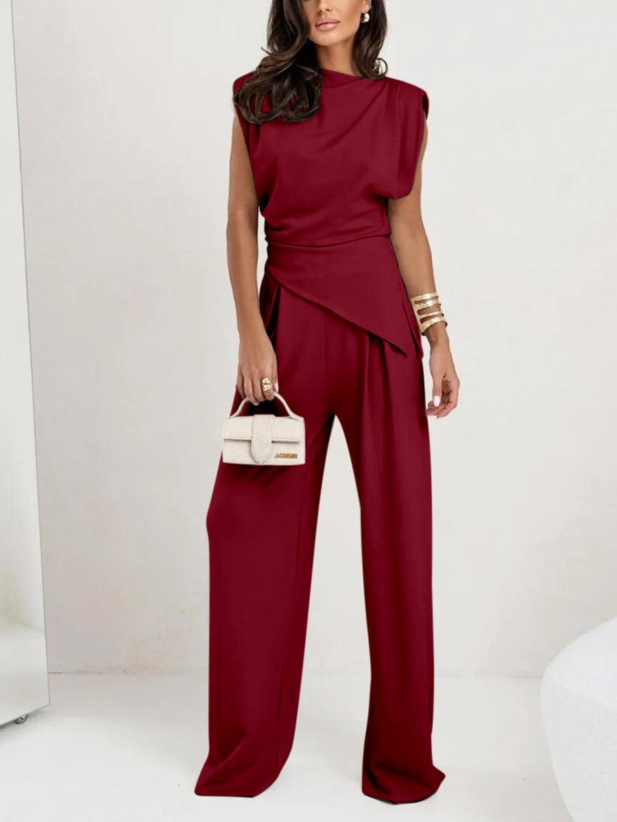 Set casual a due pezzi senza maniche irregolare