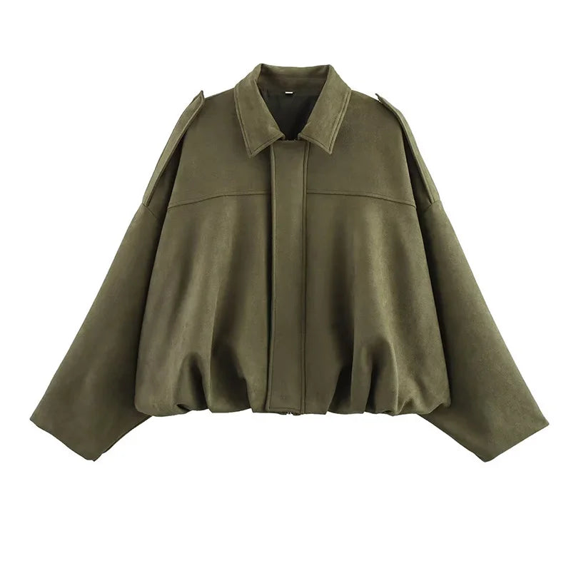 Bomber Oversize Verde Oliva