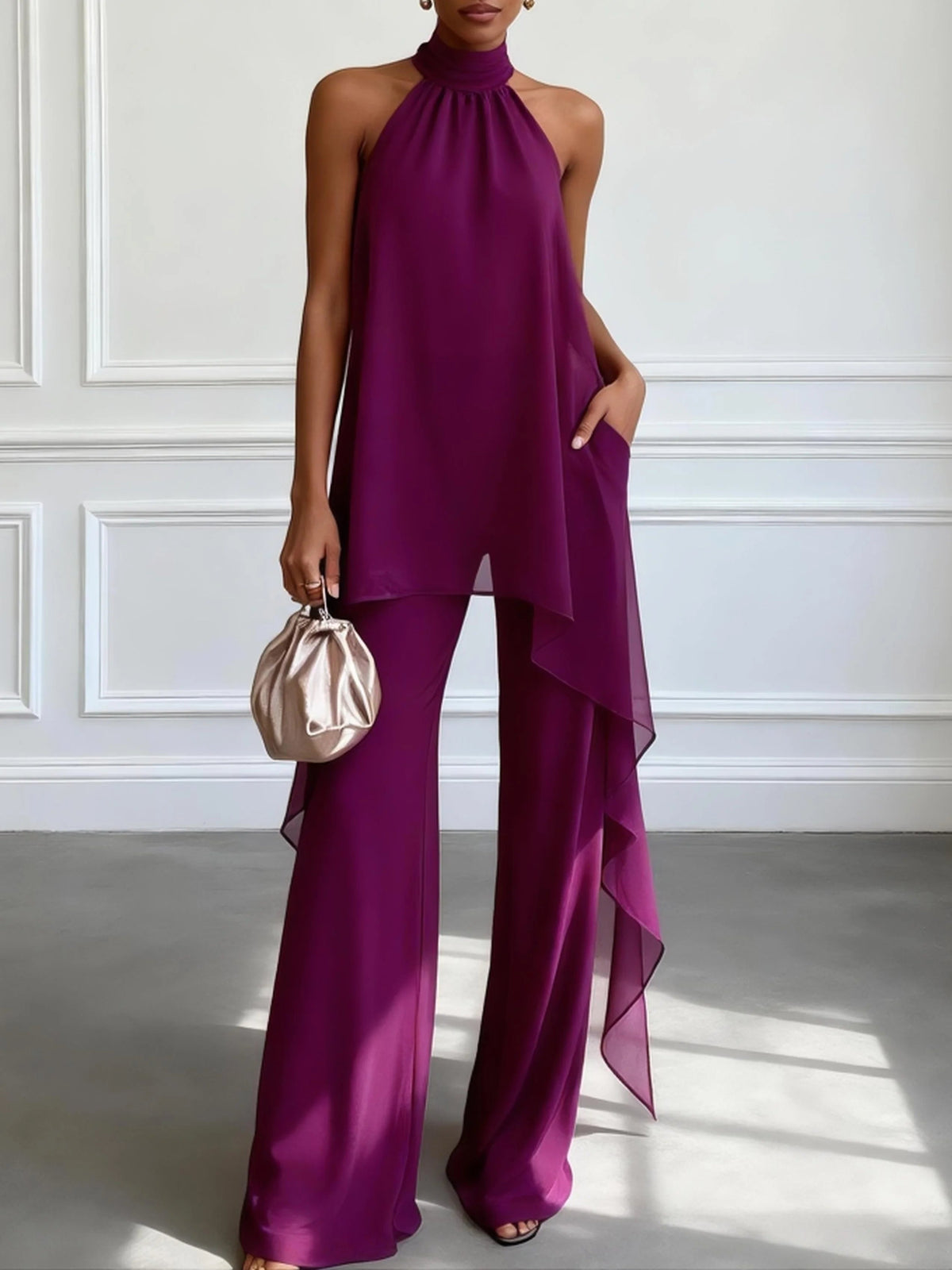 Conjunto  Morado de Dos Piezas