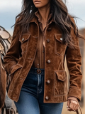 Chaqueta Vintage de Ante con Bolsillos