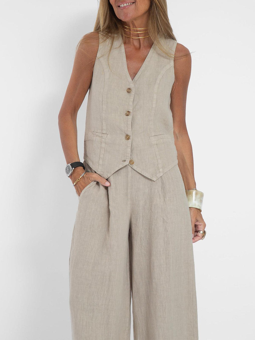Completo Leisure in Cotone: Gilet e Pantaloni