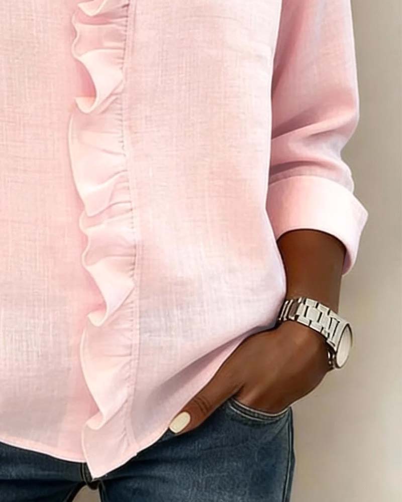 Blusa fruncida con escote en v