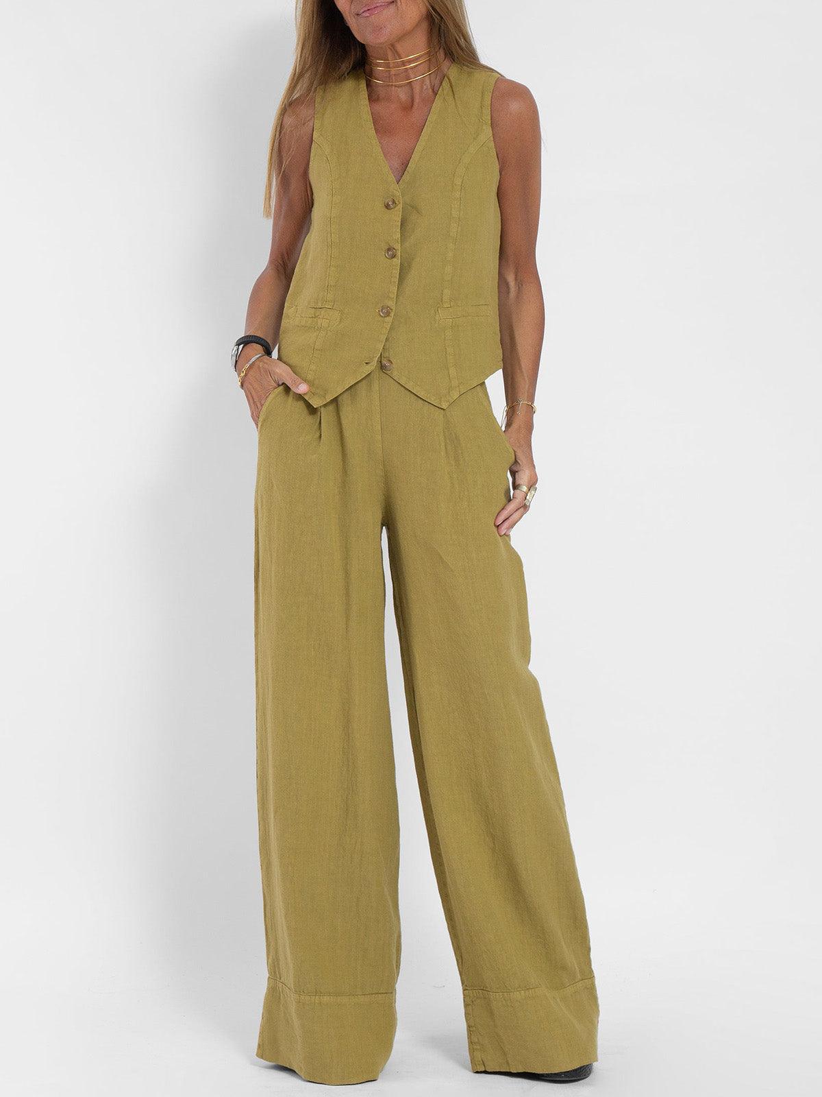 Completo Leisure in Cotone: Gilet e Pantaloni