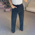 Pantalones vaqueros de pierna ancha Eliana con pedrería